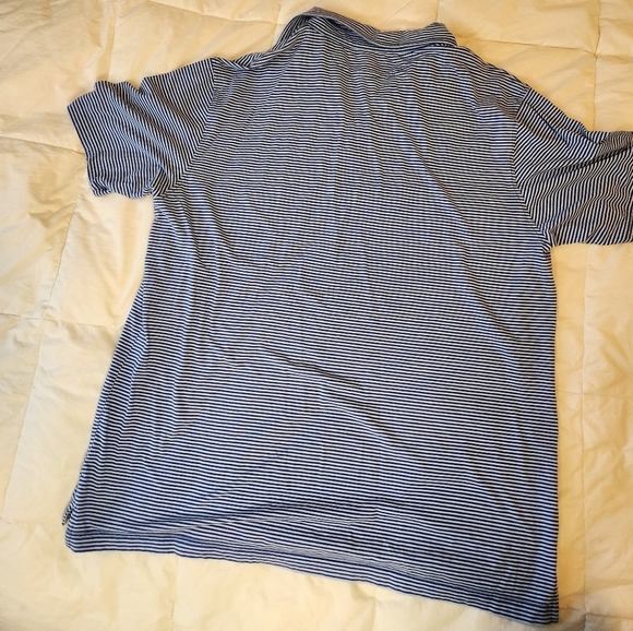 Blue Striped Cotton/Silk Peter Millar Polo Shirt Size XL - Picture 3 of 6